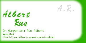 albert rus business card